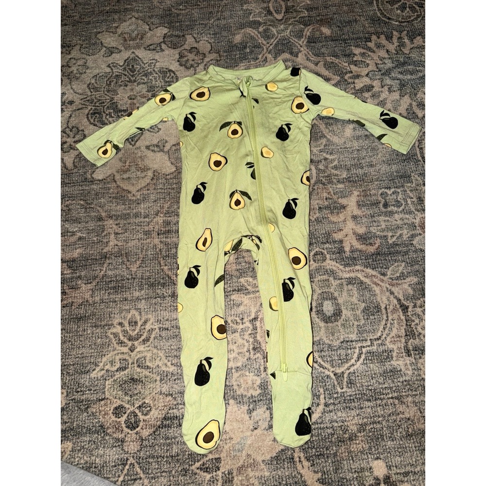 Kyte Baby Avocado Print Footie Pajamas Long Sleeve Zipper